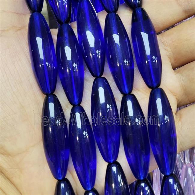 Royalblue Crystal Glass Beads Rice