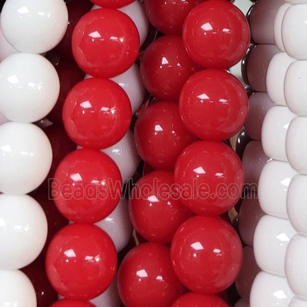 Red Resin Beads Smooth Round
