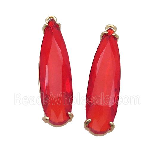 Red Crystal Glass Teardrop Pendant