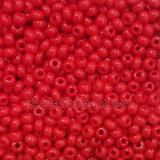 Red Glass Seed Beads Rondelle A-Grade