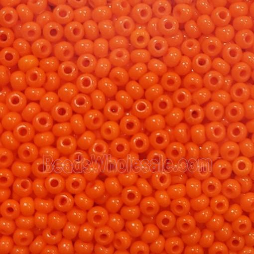 Orange Glass Seed Beads Rondelle A-Grade