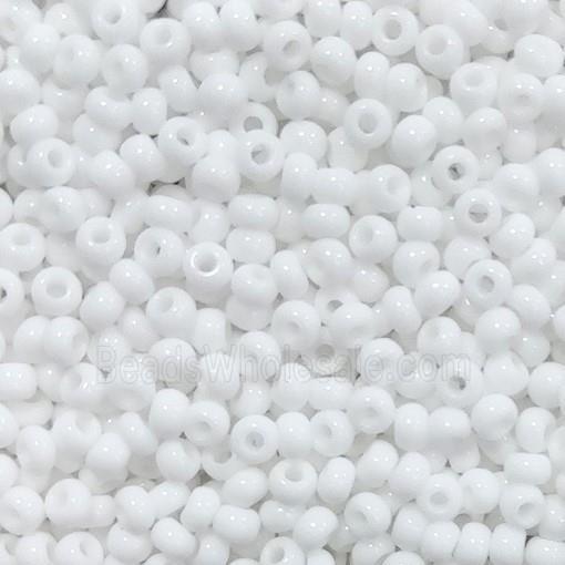 White Glass Seed Beads Pony Rondelle A-Grade