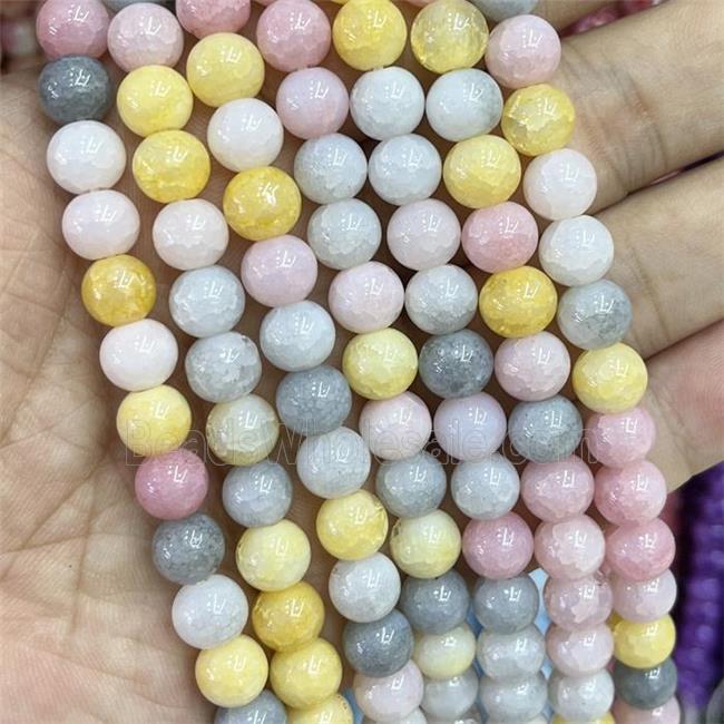 Ceramic Glass Beads Smooth Round Mixed Color