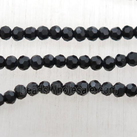 black faceted chinese crystal glass seed beads