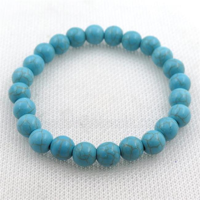 Synthetic Turquoise Bracelets, stretchy