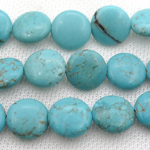 Magnesite Turquoise beads, coin round