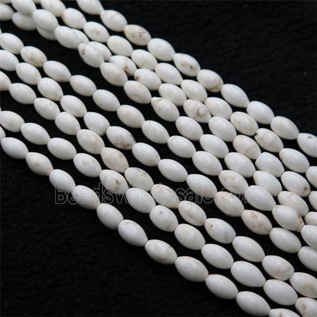 white Magnesite Turquoise rice beads