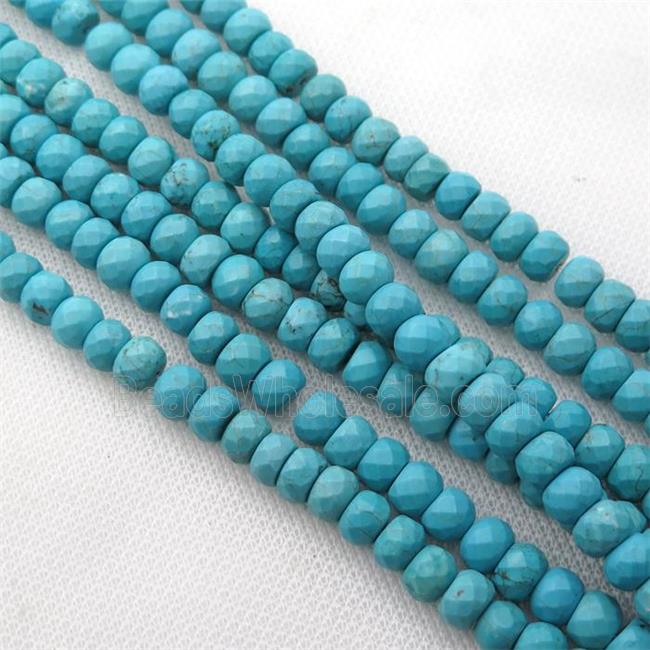 Magnesite Turquoise beads, faceted rondelle