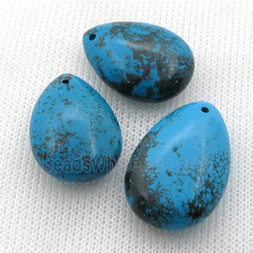 blue Sinkiang Turquoise teardrop pendant