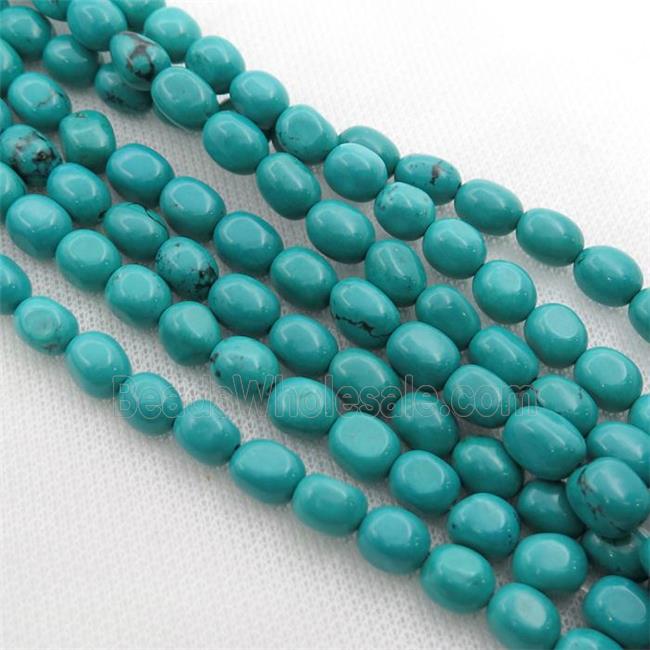 teal Sinkiang Turquoise beads, freeform