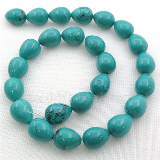 teal Sinkiang Turquoise teardrop beads