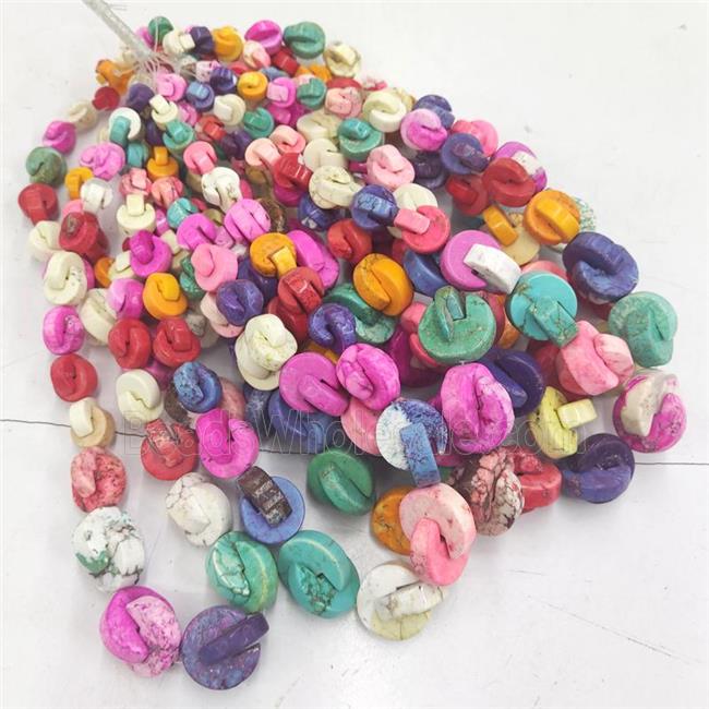 dye Turquoise graduated beads, multicolor
