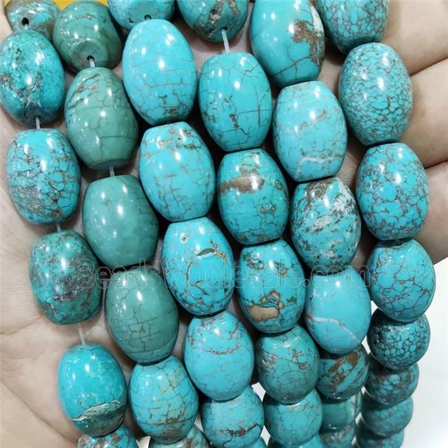 Blue Magnesite Turquoise Barrel Beads