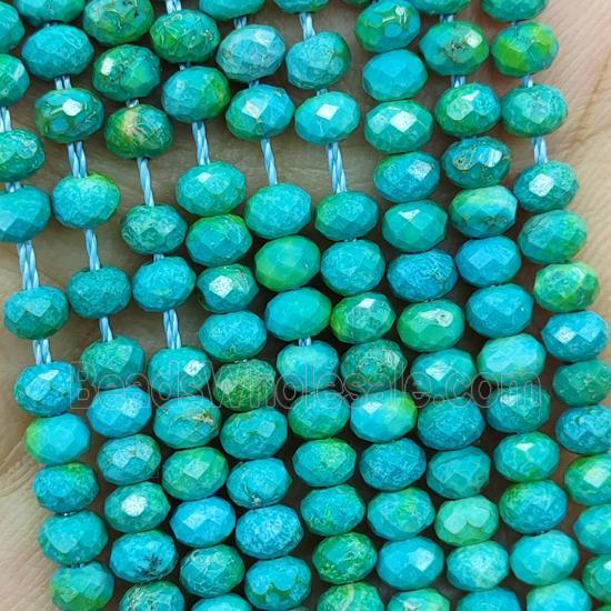 Howlite Turquoise Beads Teal Dye Faceted Rondelle