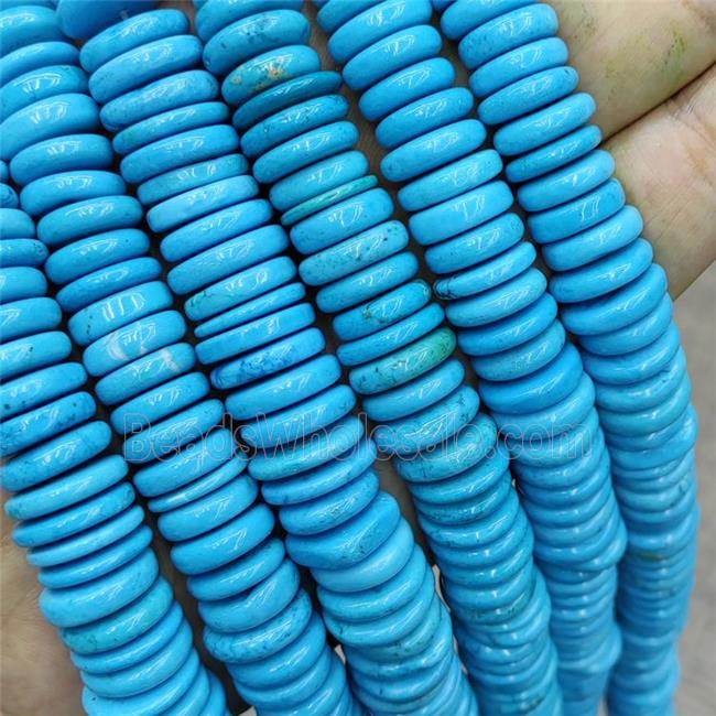 Natural Howlite Turquoise Heishi Spacer Beads Blue Dye