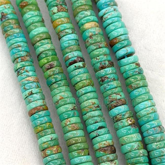 Natural Chinese Hubei Turquoise Heishi Beads Green