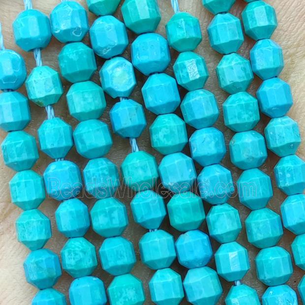 Natural Howlite Turquoise Beads Prism Teal Dye
