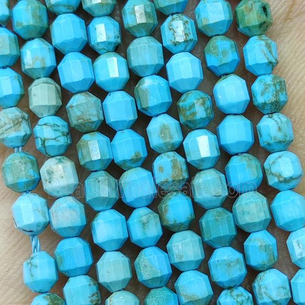 Natural Howlite Turquoise Beads Prism Blue Dye