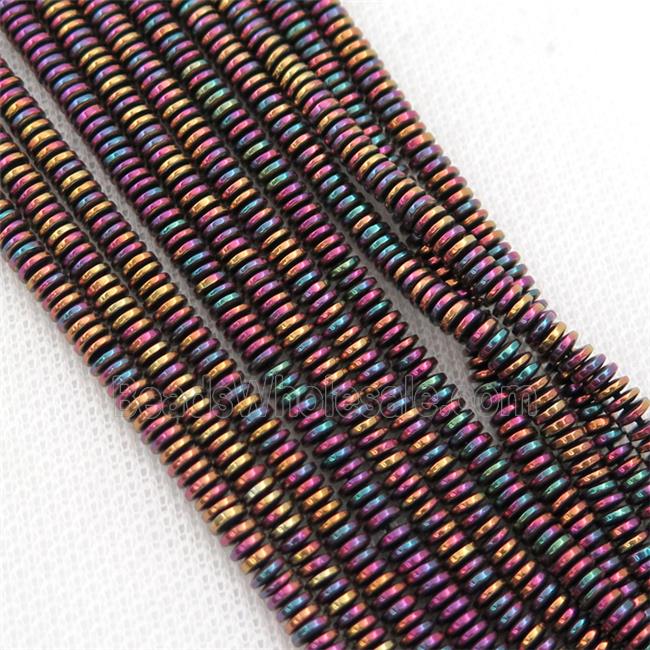 fuchsia Hematite heishi beads