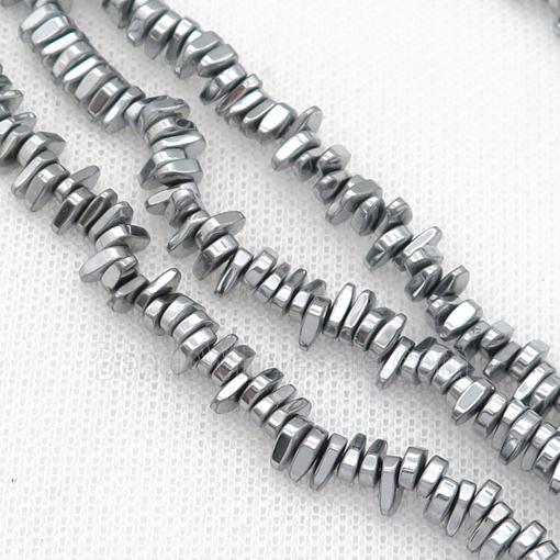 Hematite beads, platinum plated
