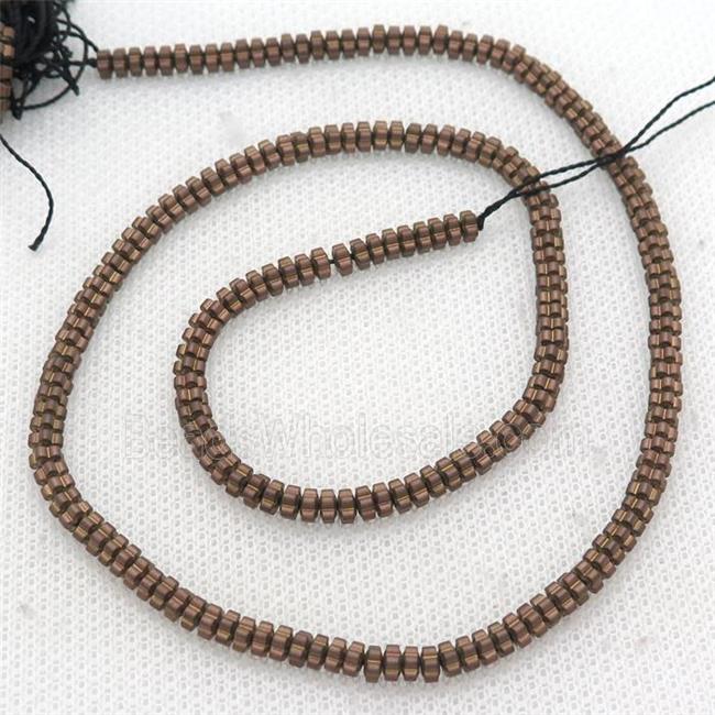 Brown Hematite Beads Flower Matte