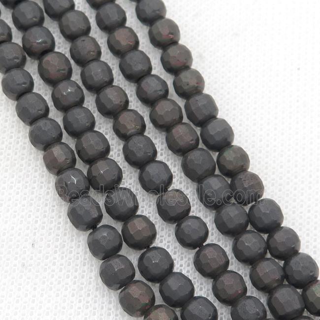 Black Chocolate Hematite Beads Faceted Round