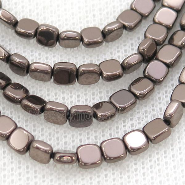 Chocolate Hematite Beads Square