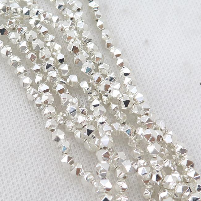 Hematite Beads Cut Round Shiny Silver