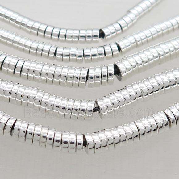 Hematite Spacer Beads Heishi Shiny Silver