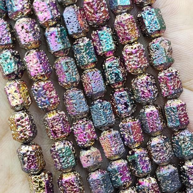 Hematite Bullet Beads Purple Electroplated
