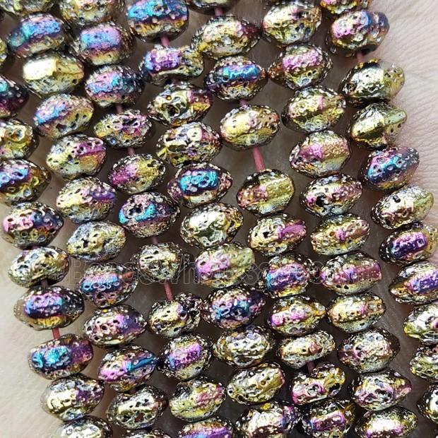 Hematite Rondelle Beads Multicolor Electroplated