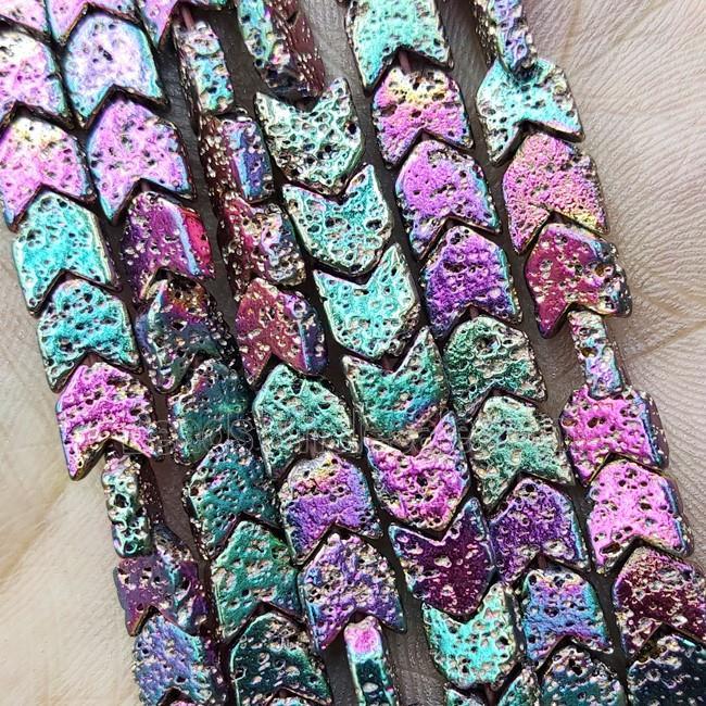 Hematite Chevron Beads V-shape Multicolor Electroplated