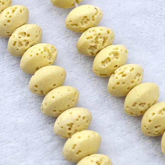 Yellow Lava Rondelle Beads Smooth