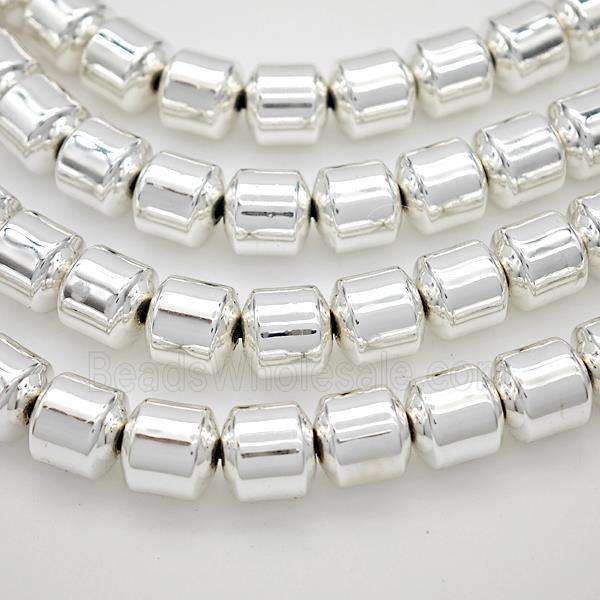 Hematite Tube Beads Shiny Silver