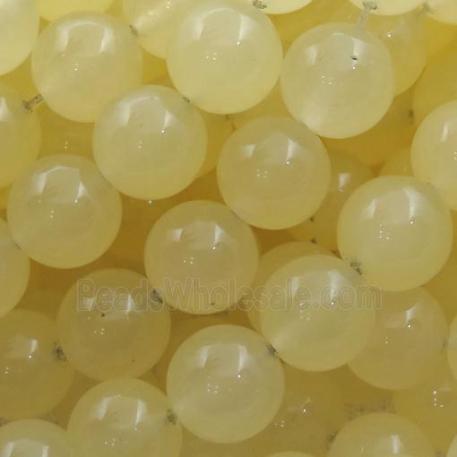 yellow Spong Jade Beads, round