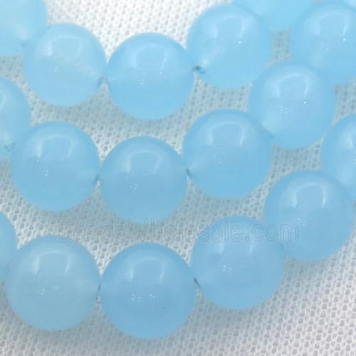 lt.blue Spong Jade Beads, round