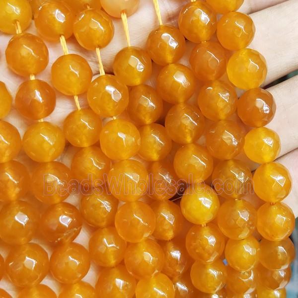 ambergold Jade Beads, faceted round, b-grade