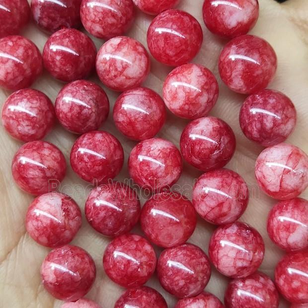 round red Jade Beads, dye