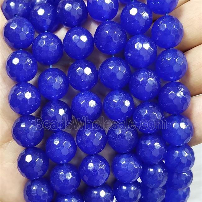 Blue Jade Beads Dye Faceted Round