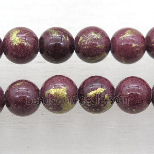 Liquor Red JinShan Jade beads, round