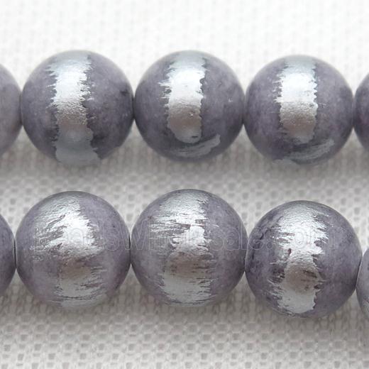round gray Silvery Jade Beads