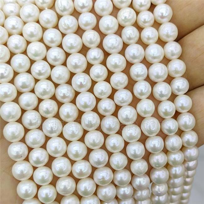 Natural Freshwater Pearl round Beads AAA-grade
