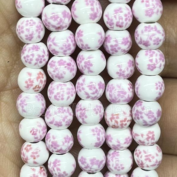 Porcelain beads, round
