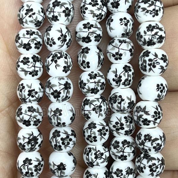 Porcelain beads, round