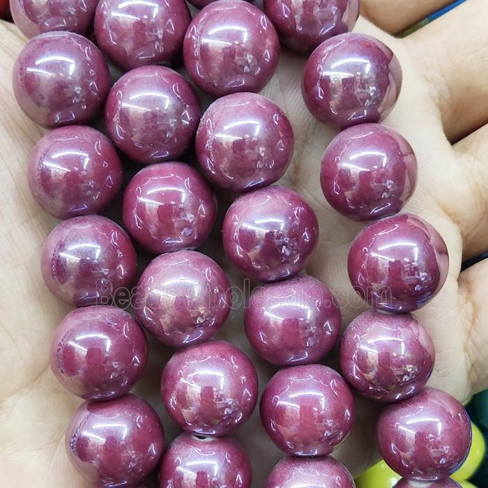 Red Porcelain Beads Smooth Round