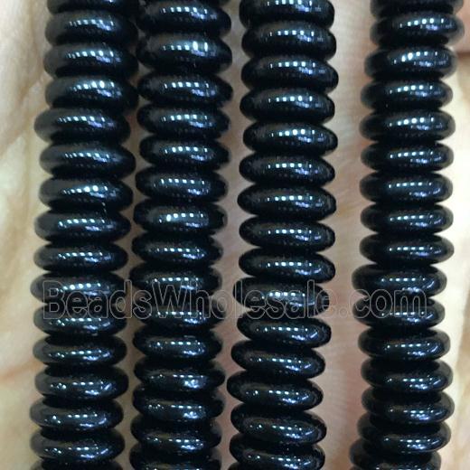 black resin heishi beads