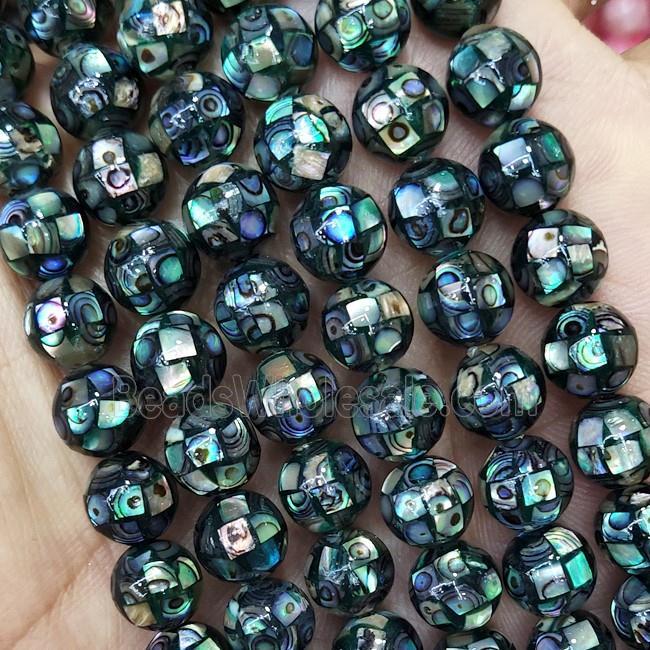 Round Abalone Shell Beads Faceted