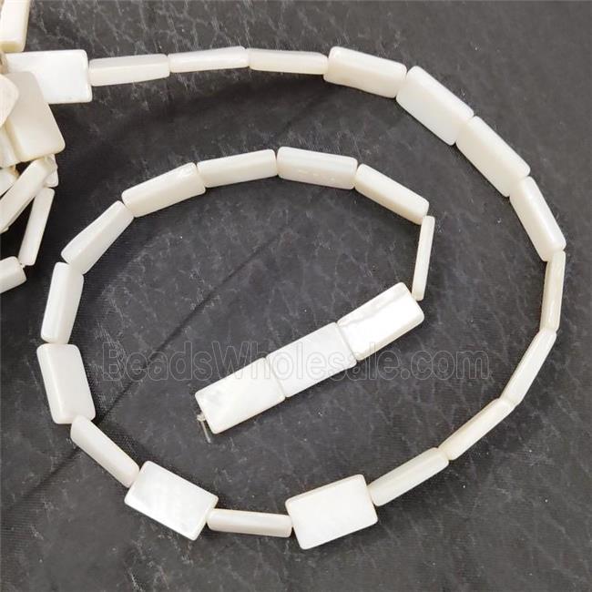 White Sea Shell Rectangle Beads