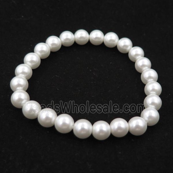 white pearlized shell bracelet