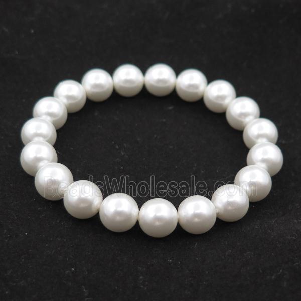 white pearlized shell bracelet